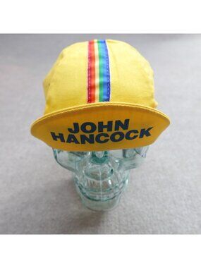 Vintage New York City Marathon Short Brim Hat Yellow 1990 John Hancock NEW